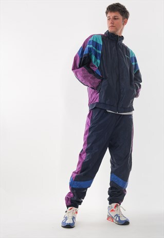 VINTAGE ADIDAS ORIGINALS JACKET AND PANTS 90S BLUE PURPLE