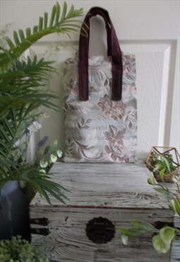 Floral velvet tote/ shopper bag