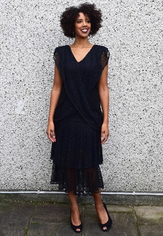 VINTAGE LACE MIDI DRESS