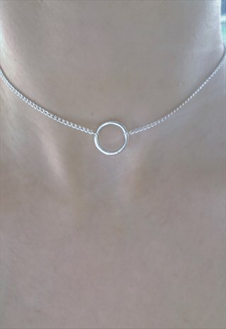 SILVER CHAIN CIRCLE CHOKER