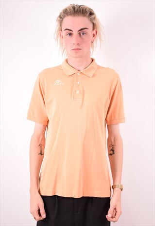 KAPPA MENS VINTAGE POLO SHIRT MEDIUM ORANGE 90S