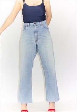 Vintage Relaxed Straight Wide Leg Blue Levi Jeans UK16/18