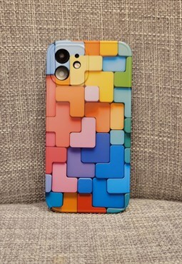 Colored Squares iPhone 13 Case in Blue color