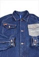 VINTAGE 90S FUBU PLATINUM EMBROIDERED DENIM JACKET