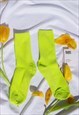 LIME GREEN COLOUR BLOCK SOCKS