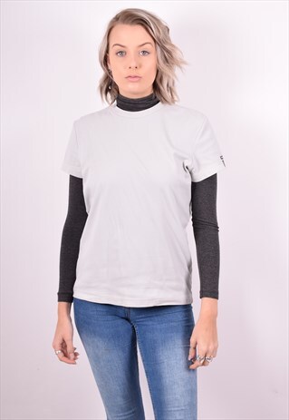 WRANGLER WOMENS VINTAGE T-SHIRT TOP LARGE GREY 90S