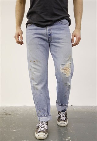 VINTAGE BLUE LEVI'S 501 PAINT JEANS