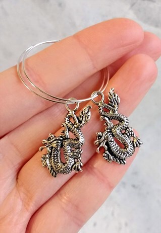 CHINESE DRAGON HOOP EARRINGS