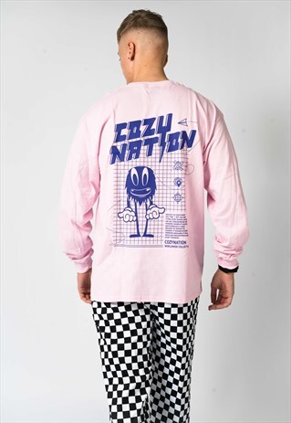 PINK OVERSIZED COZYPUFF LONGSLEEVE T-SHIRT