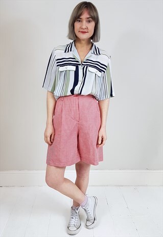 VINTAGE 80'S BLUE AND WHITE STRIPED NAUTICAL SHIRT
