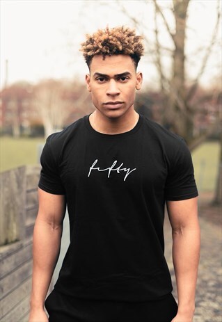 SCRIBBLE TEXT LOGO GRAPHIC T-SHIRT - BLACK