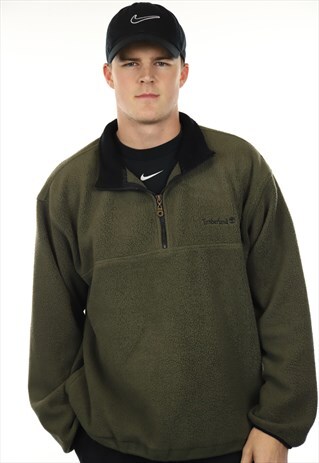 VINTAGE TIMBERLAND 1/4 ZIP FLEECE GREEN