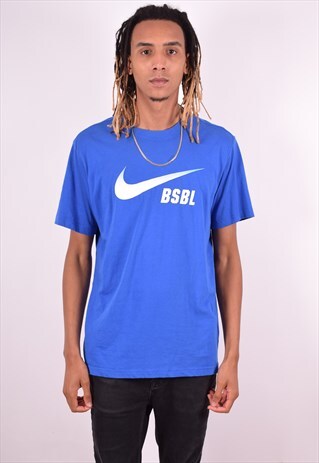 NIKE MENS VINTAGE T-SHIRT TOP XL BLUE 90S