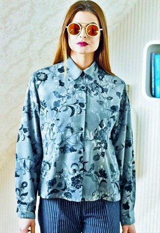 GREY FLORAL VINTAGE SHIRT