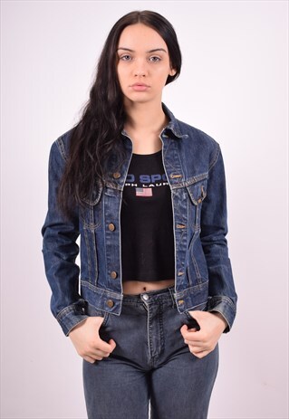 LEE WOMENS VINTAGE DENIM JACKET MEDIUM BLUE 90'S