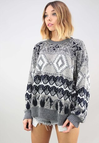 VINTAGE OVERSIZED PATTERNED JUMPER