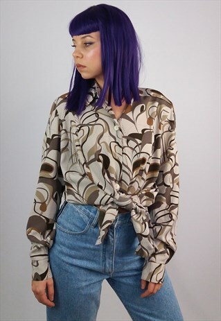 VINTAGE 80'S PATTERNED BLOUSE