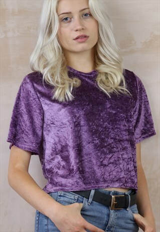 RELAX FIT TOP IN PURPLE VELVET