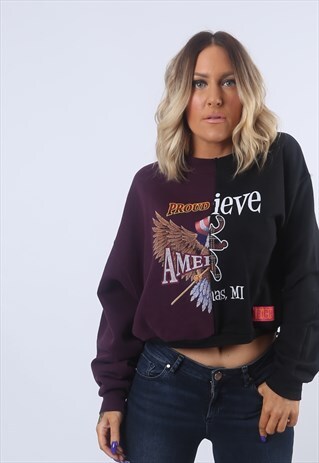 CROPPED SWEATSHIRT JUMPER OVERSIZED BICH REBORN HYBRID (FU5E