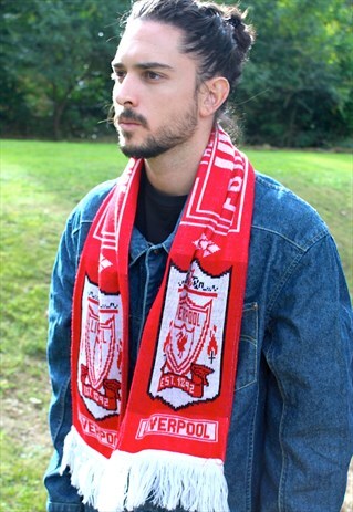 VINTAGE 90S LIVERPOOL SOCCER FOOTBALL SCARF - RETRO