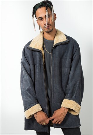 VINTAGE SUEDE SHEEPSKIN COAT / S175
