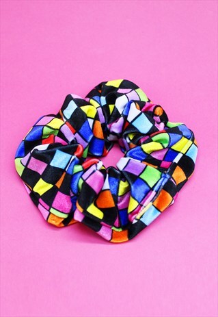 MULTI CHECK VELVET SCRUNCHIE