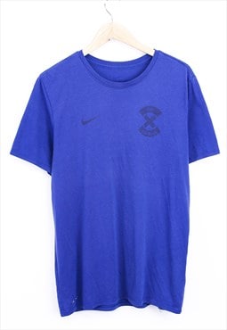 Vintage Nike Football T Shirt Royal Blue With Swoosh Logo 
