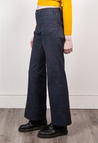 VINTAGE 70'S HIGH WAIST FLARED JEANS TROUSERS