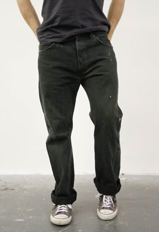 VINTAGE BLACK LEVI'S 501 PAINT JEANS