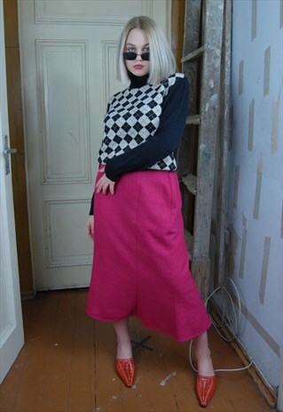 VINTAGE Y2K BRIGHT PINK MIDI LONG BEL INDIEL FESTIVAL SKIRTS