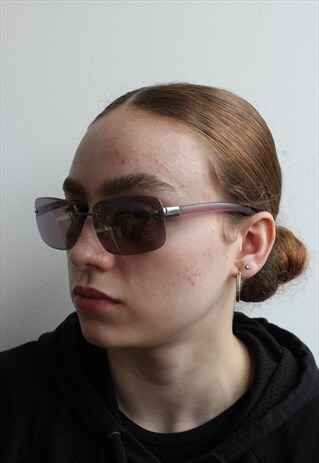 VINTAGE PURPLE SQUARE Y2K STYLE SUNGLASSES