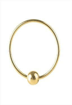 Gold Nose Ring With Ball 8mm Unisex