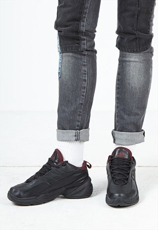 VINTAGE BLACK ADIDAS LEATHER TRAINERS