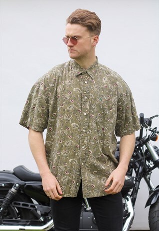 TOMMY HILFIGER USA PAISLEY PRINT SHORT SLEEVE SHIRT