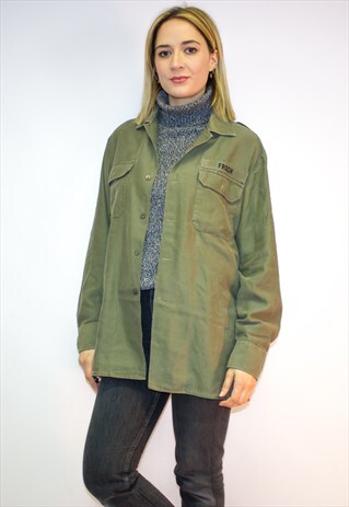 VINTAGE ARMY KHAKI SHIRT / JACKET