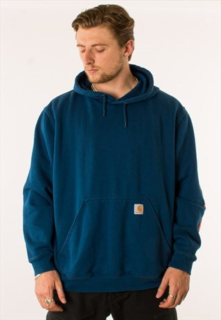 VINTAGE 90S BLUE CARHARTT HOODIE PULLOVER