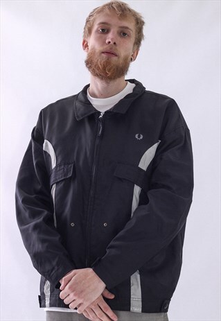 VINTAGE MENS FRED PERRY LOGO WINDBREAKER JACKET