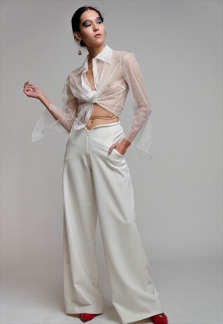 WHITE GLITTER BLOUSE