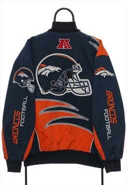 Vintage NFL Denver Broncos Navy Racing Jacket Mens