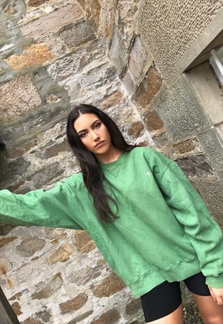 VINTAGE CHAMPION UNISEX SWEATER / SWEATSHIRT / JUMPER GREEN