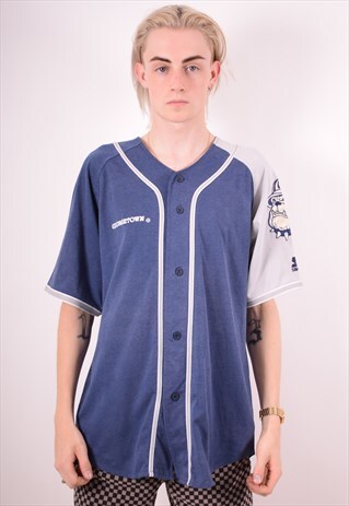 STARTER MENS VINTAGE JERSEY TOP LARGE BLUE 90S