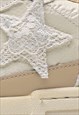 CHUNKY SOLE TRAINERS RETRO PATCH SNEAKERS STAR SHOES CREAM