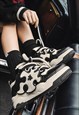 GAMER SNEAKERS RETRO SPORT SHOES SKATER TRAINERS IN BLACK