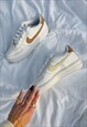 NIKE CUSTOM AIR FORCE 1 BROWN CREAM SWOOSHES (SMALLER SIZES)