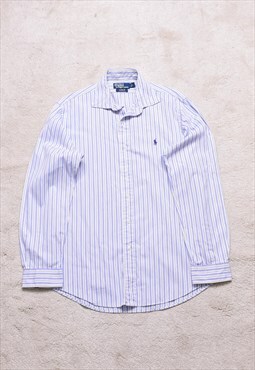 Vintage Polo Ralph Lauren Stanton Blue White Striped Shirt