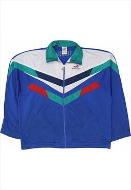 Puma 90's International Retro Zip Up Windbreaker Large Blue