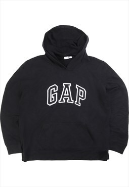 Vintage  Gap Hoodie Spellout Heavyweight Crewneck Black