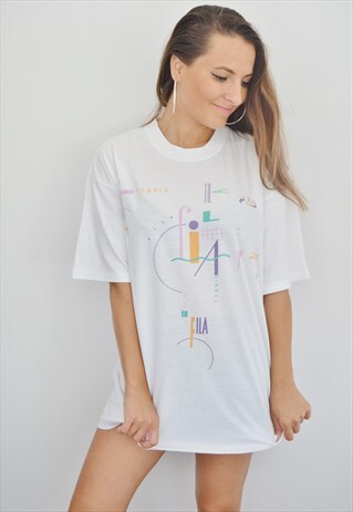 90S VINTAGE FILA WHITE T-SHIRT