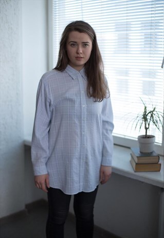 VINTAGE 90'S LIGHT BLUE COTTON SHIRT