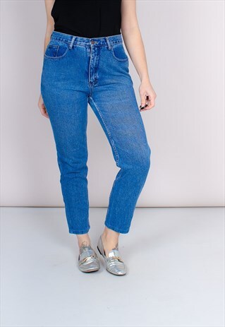 VINTAGE 90S MID RISE BLUE MOM JEANS